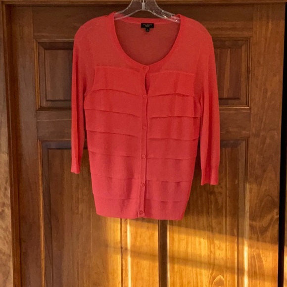 Talbots Petite Sheer Shutter Front Cardigan - Picture 3 of 7